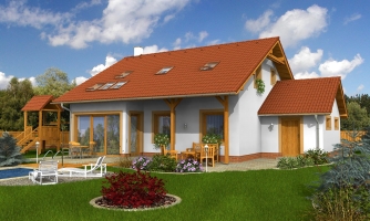 House with bright living room and a garage.